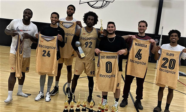 Seven players from a orange county basketball team donating to the LA Chapter