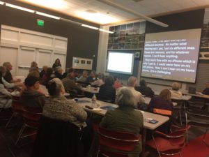 Sharing experiences of hearing loss and assistive technology is an important part of our meetings...