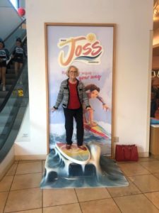 Riding the surf with Nanci!