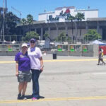Teri and Heather in front of the Rose Bowl