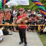 Ray Goldsworthy cutting the ribbon before the Walk