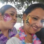 Fabiola and her mom after a facing painting