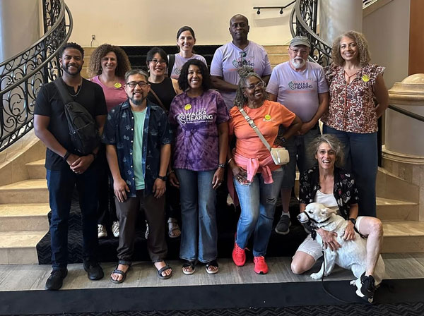 A group of Los Angeles chapter members at the AMC theater at The Grove